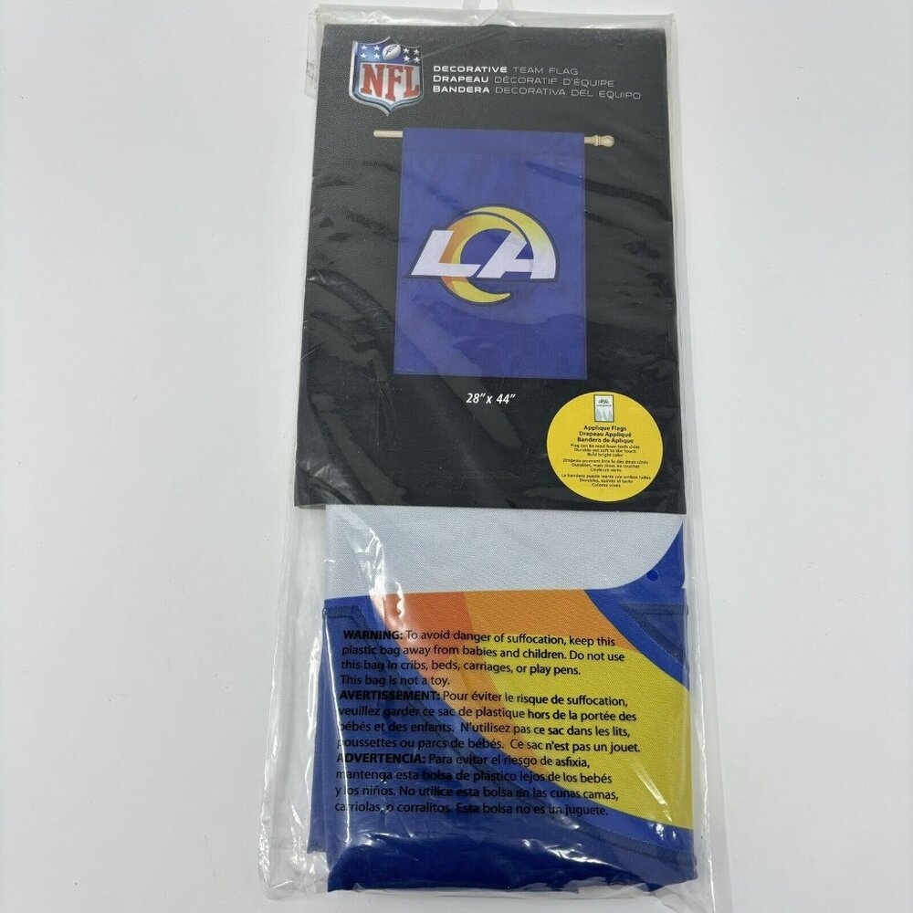 NFL Los Angeles Rams Flag Decorative Polyester Blue OS New with Tags